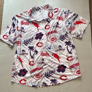 Margaritaville Gray and Red Tropical Shirt